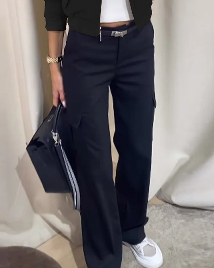 WW | Two-Piece Set: Women's Jacket and Straight-Leg Cargo Pants