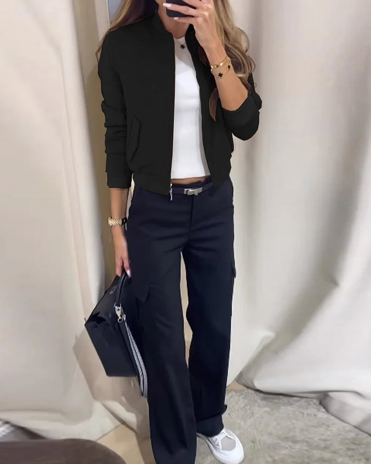 WW | Two-Piece Set: Women's Jacket and Straight-Leg Cargo Pants