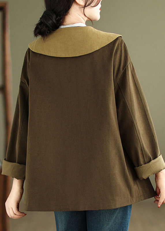 WW | Peter Pan Collar Button Coats Long Sleeves