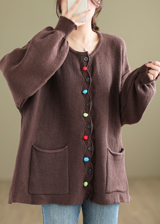 WW | Pockets Patchwork Cozy Cardigans O-Neck
