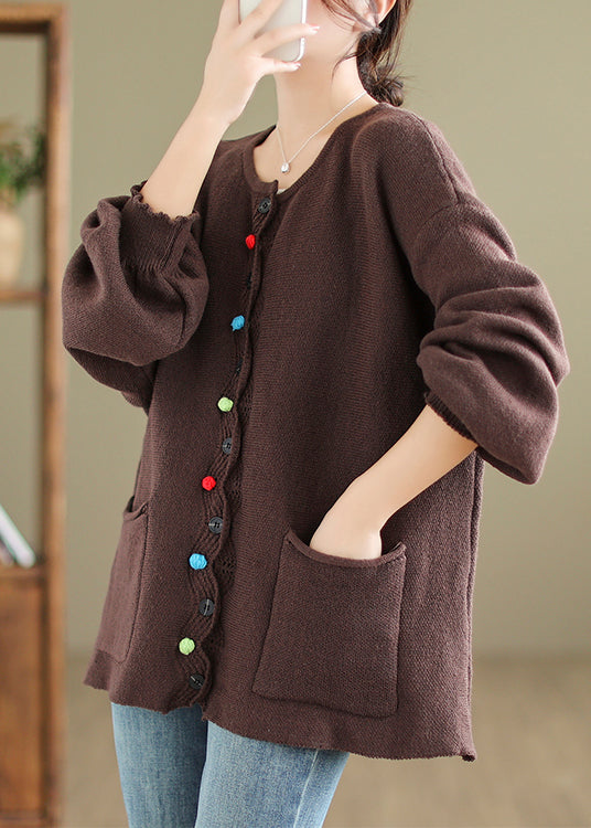 WW | Pockets Patchwork Cozy Cardigans O-Neck