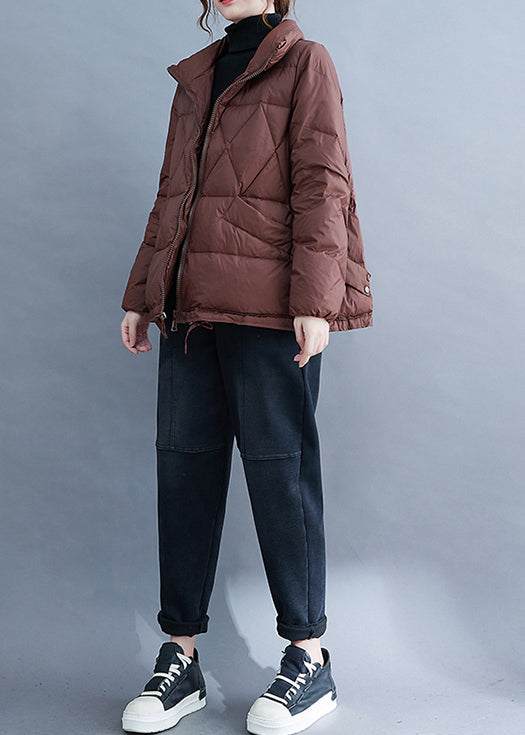 WW | Pockets Patchwork Fine Cotton Lined Zippered Coats Winter