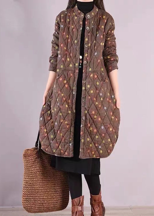 WW | Quilted Patchwork Fine Cotton Padded Coats Stand-Up Collar Winter
