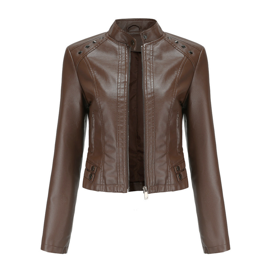 WW | Elegante Lederjacke mit einzigartigen Details für Damen