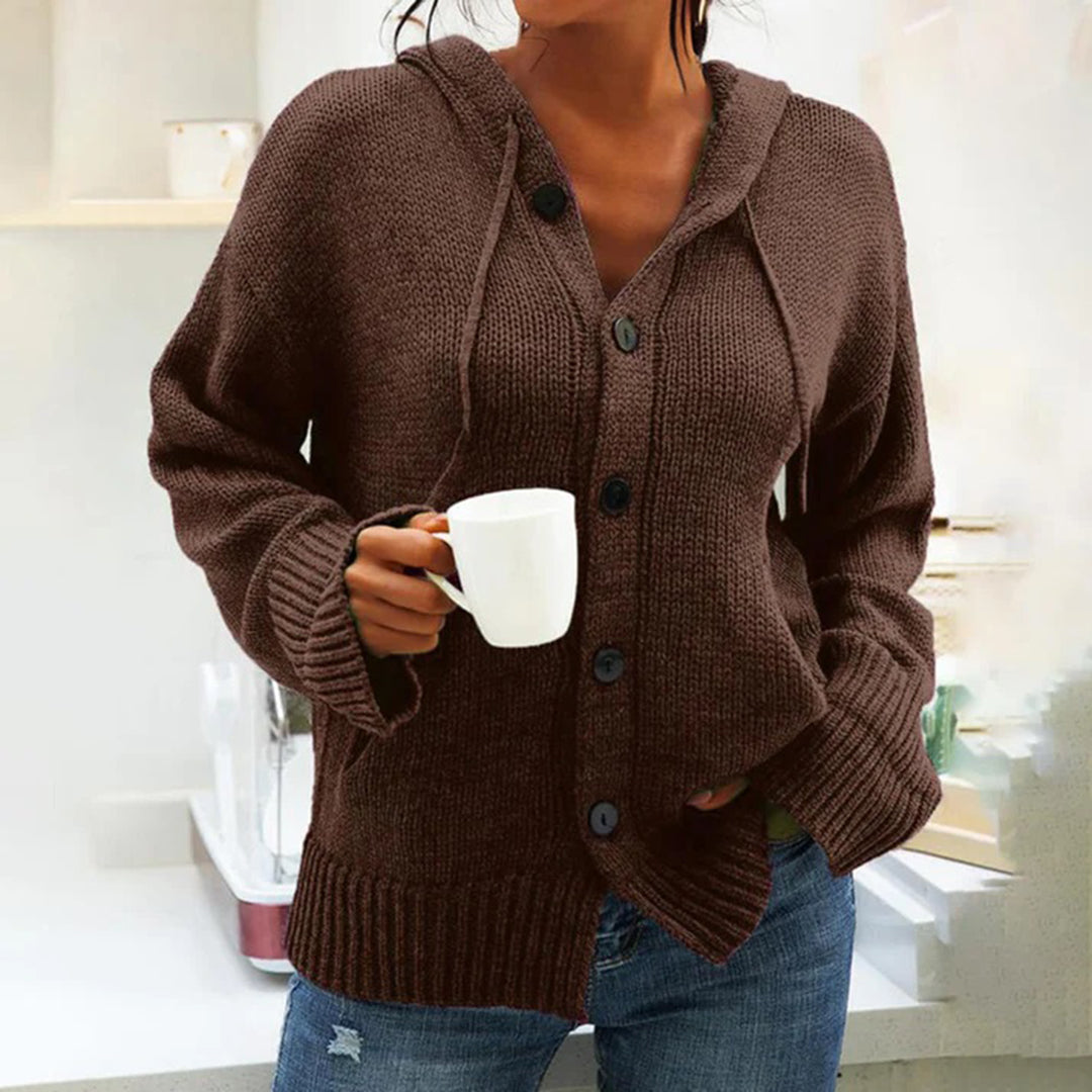 WW | Lässige Strickjacke mit Kapuze für Damen