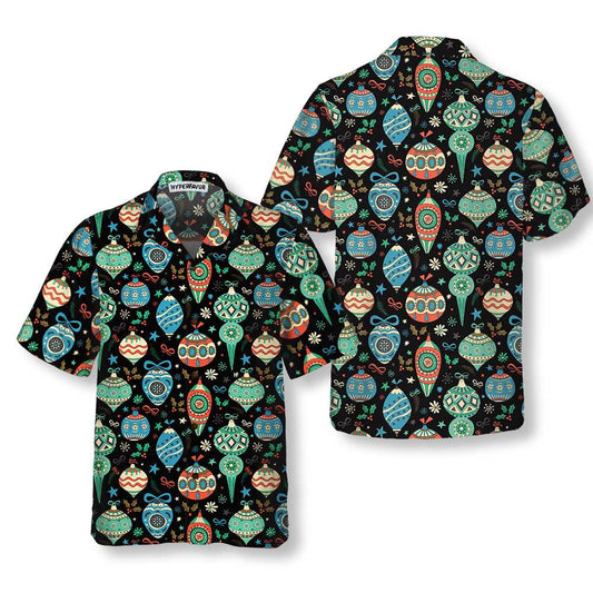 WW | Bunte Weihnachtskugeln Hawaiian Shirt, Lustiges Weihnachtshemd, Geschenk für Weihnachten