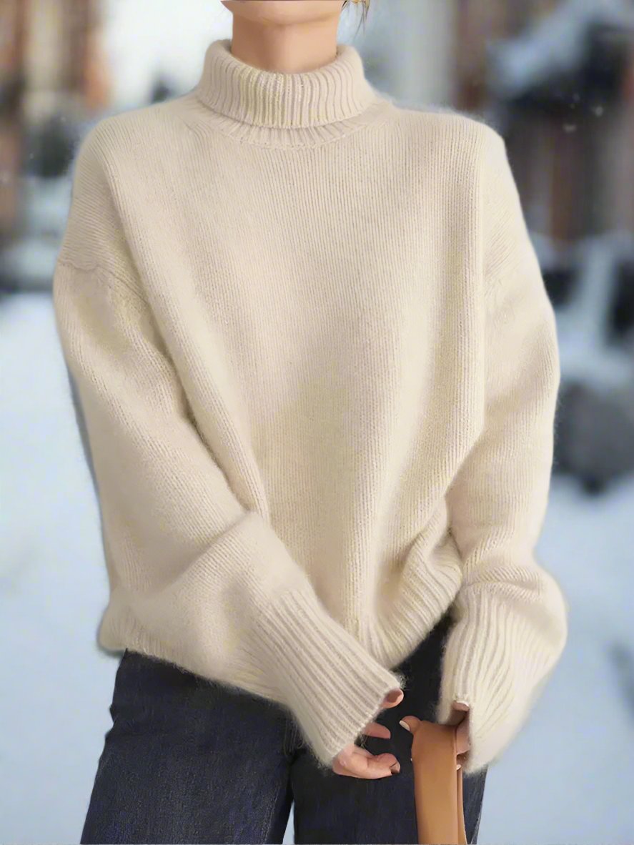 WW | Rollkragenpullover - Weiches Strickmaterial - Oversized Passform - Lange Ärmel