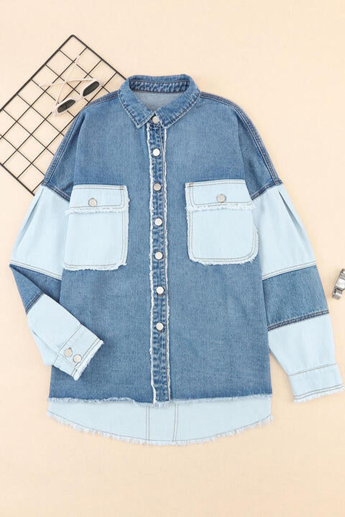WW | Moderne Damen Jeansjacke mit Knopfverschluss