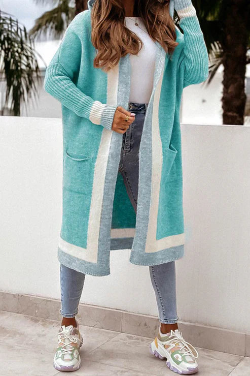 WW | Cardigan Long Open Front Soft Knit Comfort With Practical Pockets