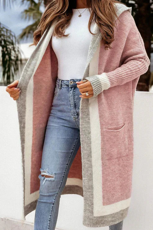 WW | Cardigan Long Open Front Soft Knit Comfort With Practical Pockets