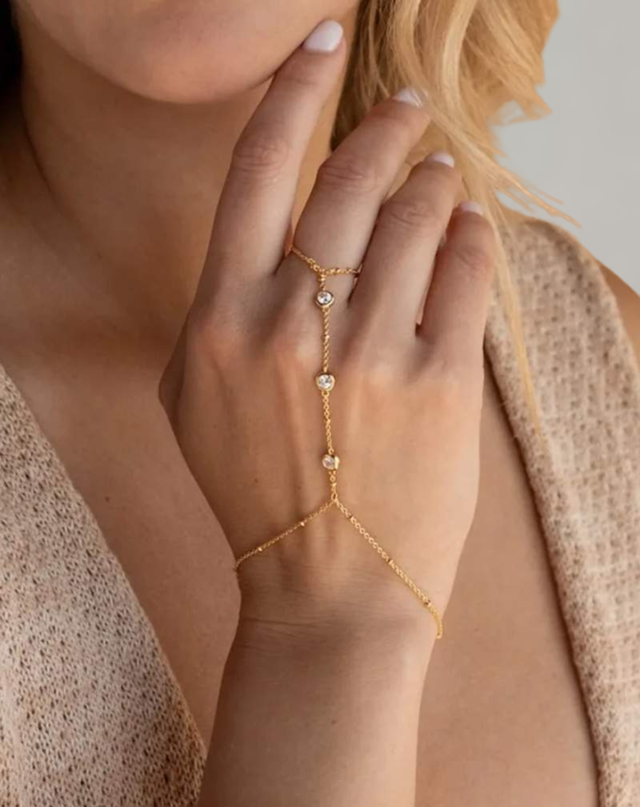 WW - Vergoldet Armband Damen mit Ring | Schmuck für Sommer