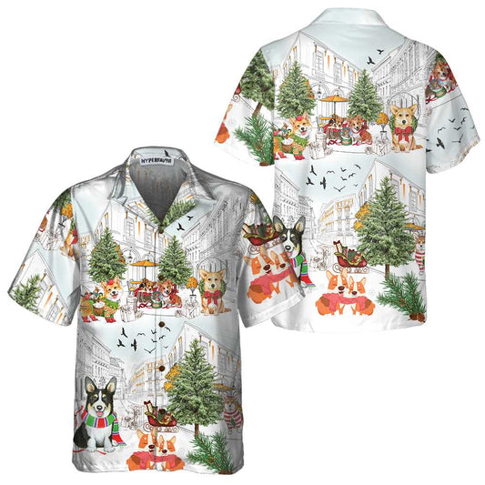WW | Corgi Christmas Hawaiian Shirt, Corgi Dog Christmas Shirt For Men & Women, Best Christmas Gift