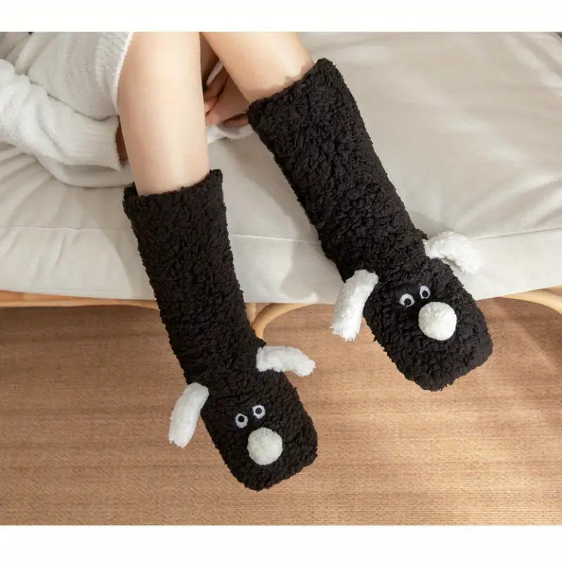 WW | Plüsch rutschfeste Wintersocken mit Tiermuster für Kinder und Erwachsene