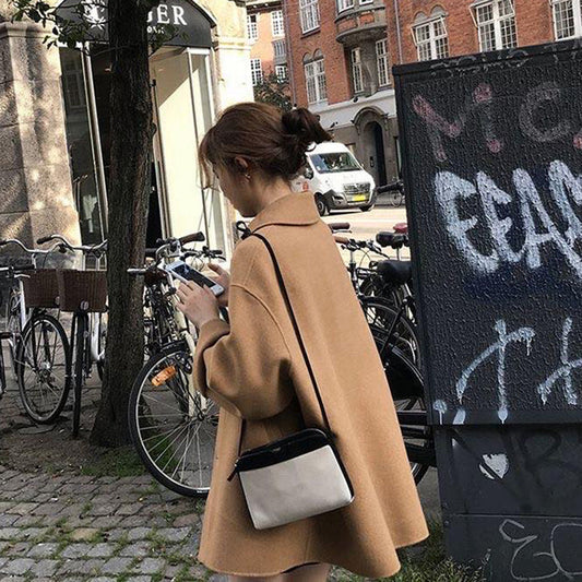 WW | Midikleid Damenmantel mit Knopfverschluss - Lockere Passform, Nicht dehnbar, Winter-Essential