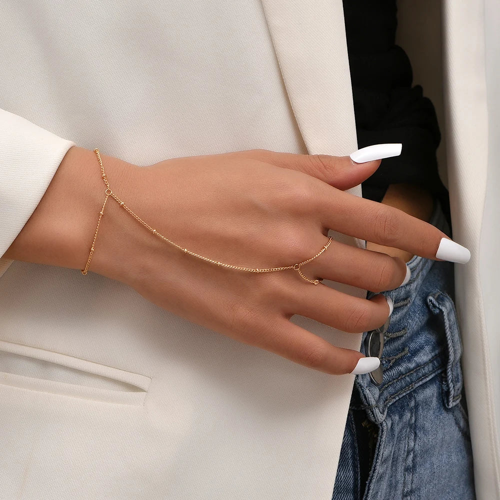 WW | Kreative Kleine Kettenarmband Fingerringe