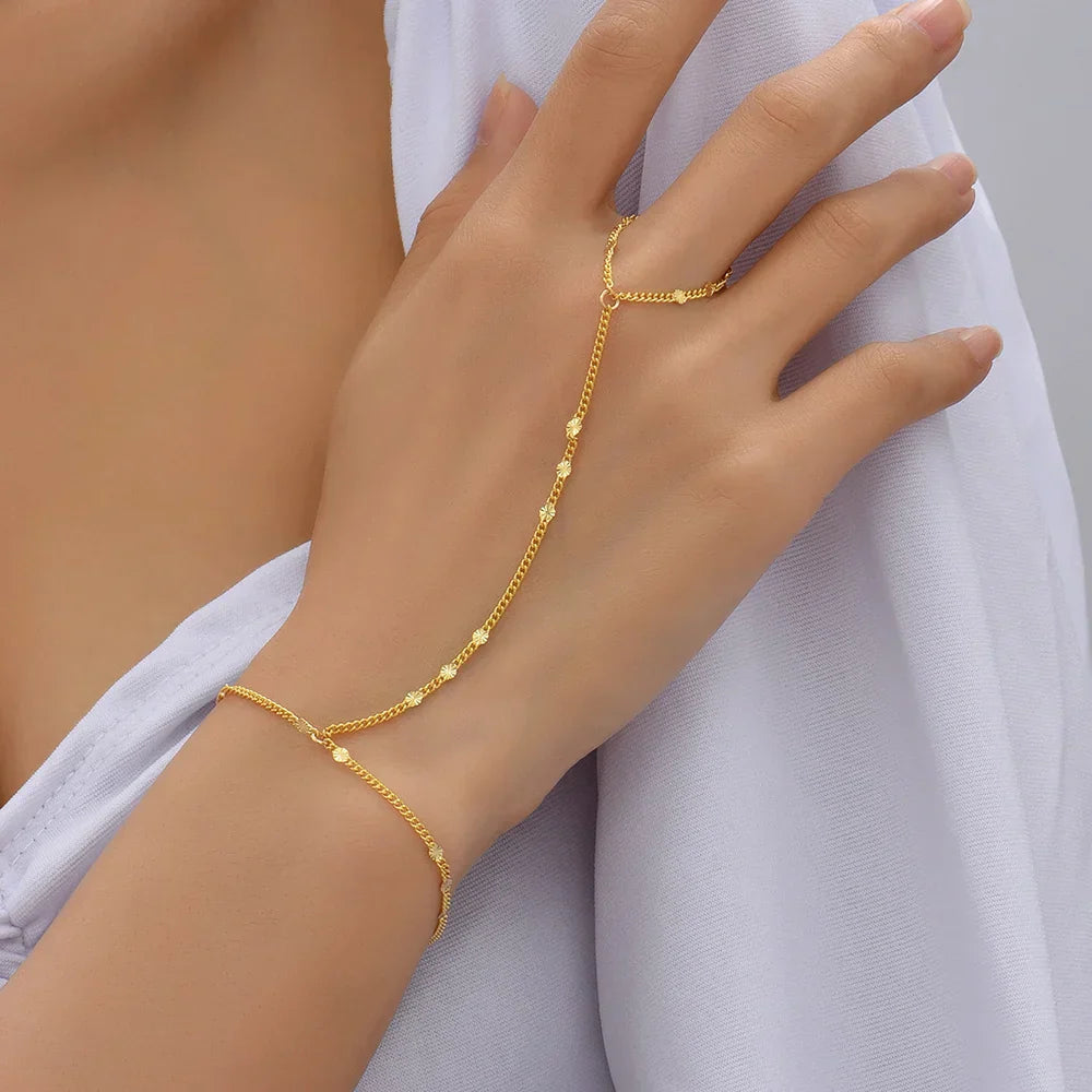 WW | Kreative Kleine Kettenarmband Fingerringe