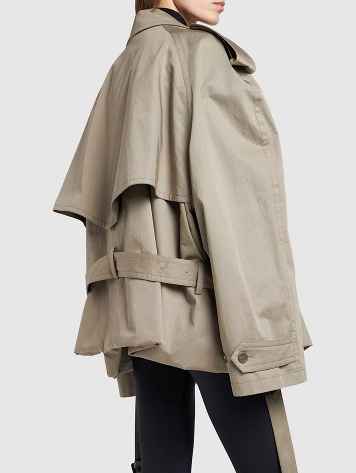 WW | Damen Moderne Gekürzte Trenchcoat mit Langen Ärmeln