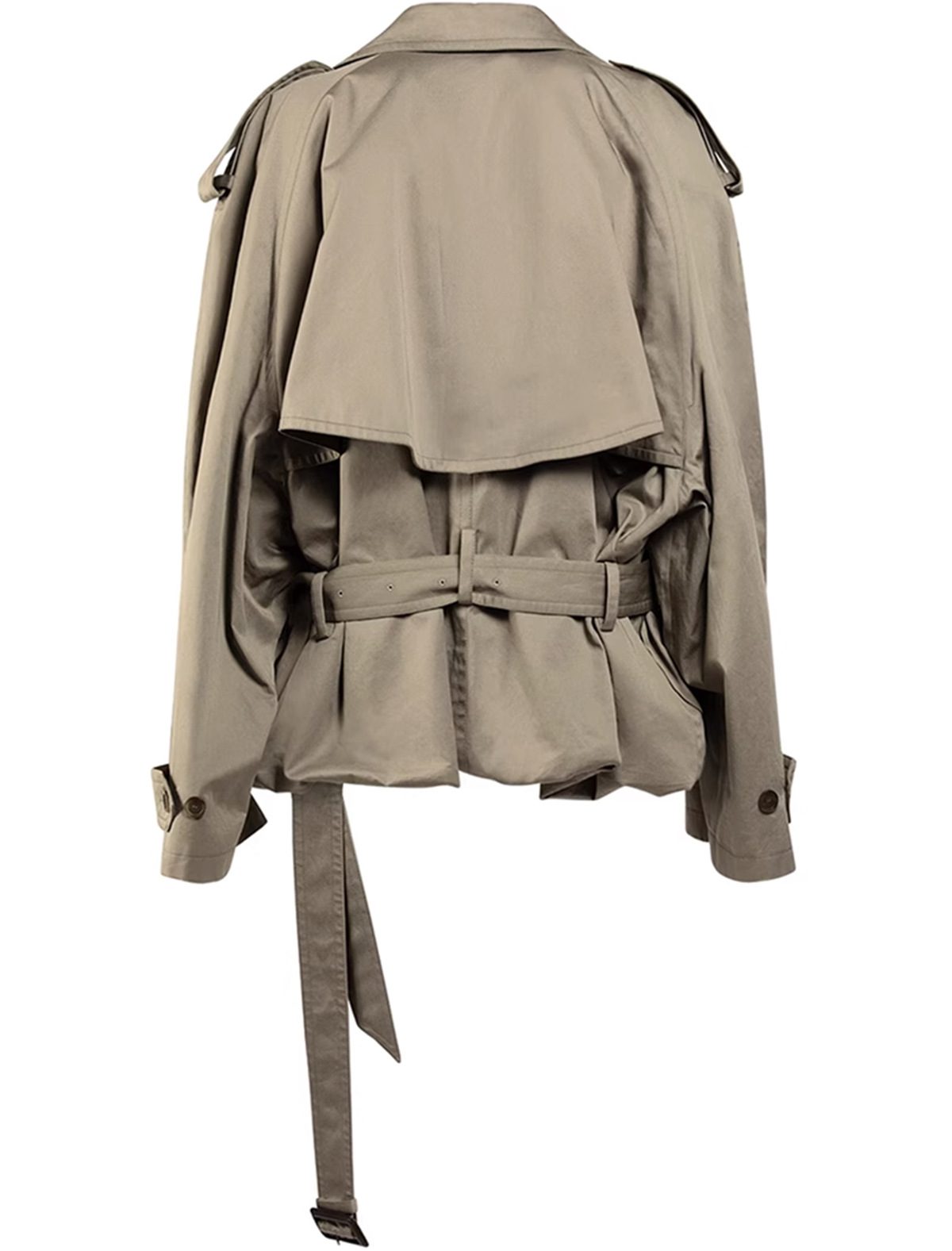WW | Damen Moderne Gekürzte Trenchcoat mit Langen Ärmeln