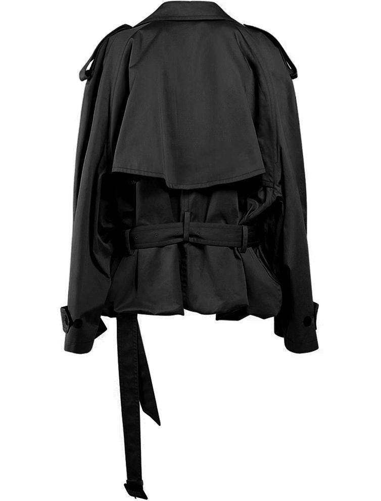 WW | Damen Moderne Gekürzte Trenchcoat mit Langen Ärmeln