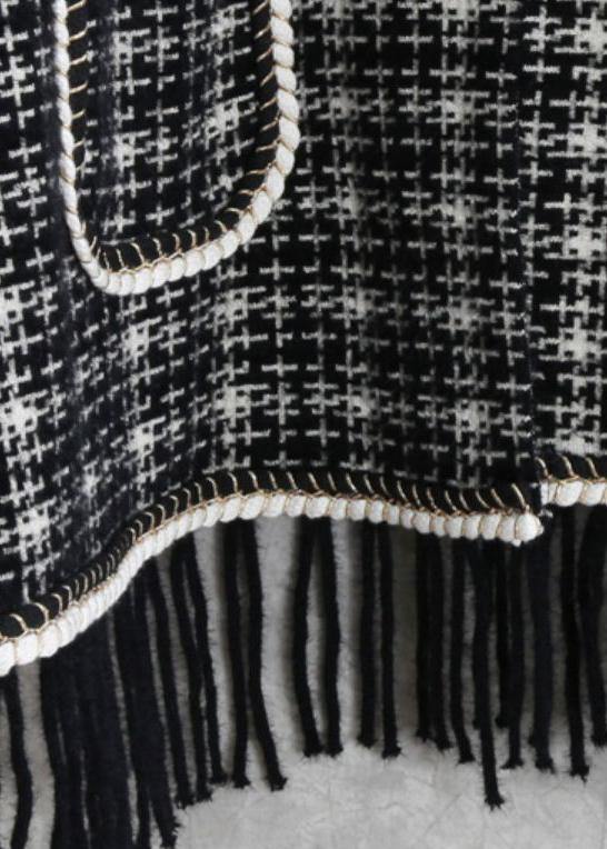 WW | Knitwear Trendy Plus Size Black Batwing Sleeve Fringe Cardigans
