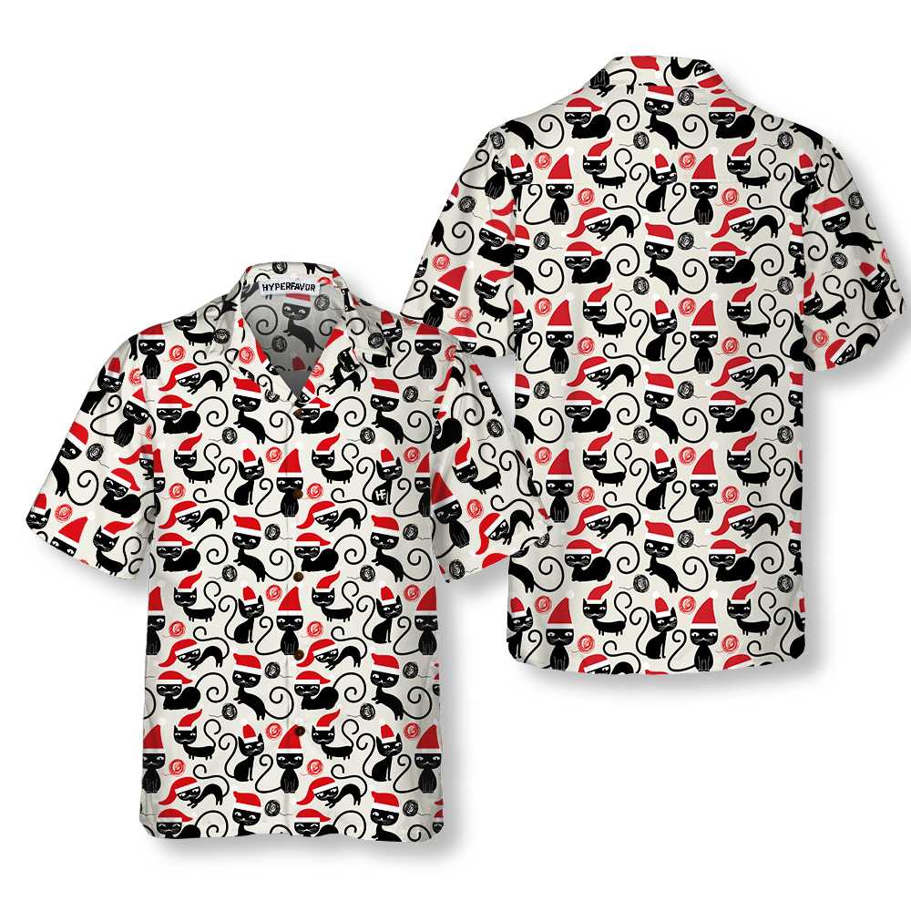 WW | Süße Katzen für Weihnachten Hawaiian Shirt, Lustiges Catmas Shirt, Bestes Geschenk für Weihnachten