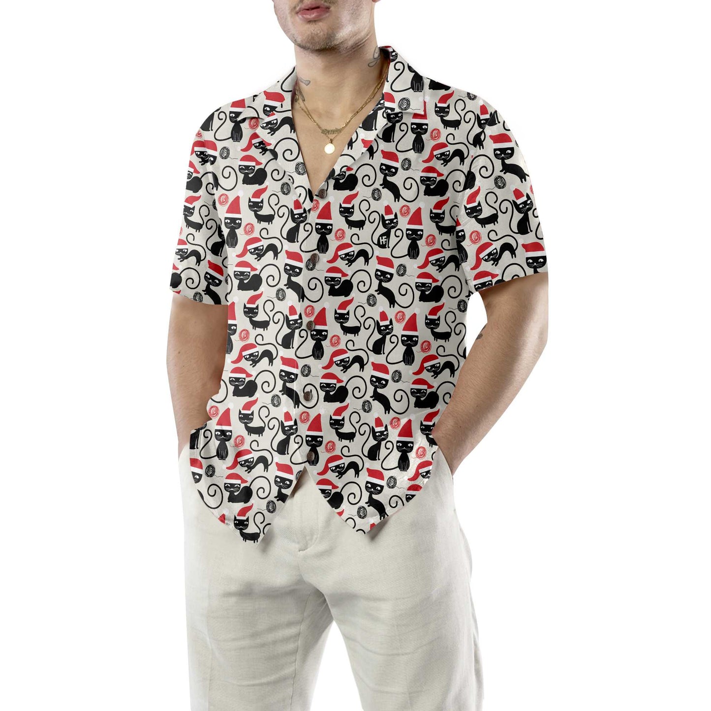 WW | Süße Katzen für Weihnachten Hawaiian Shirt, Lustiges Catmas Shirt, Bestes Geschenk für Weihnachten