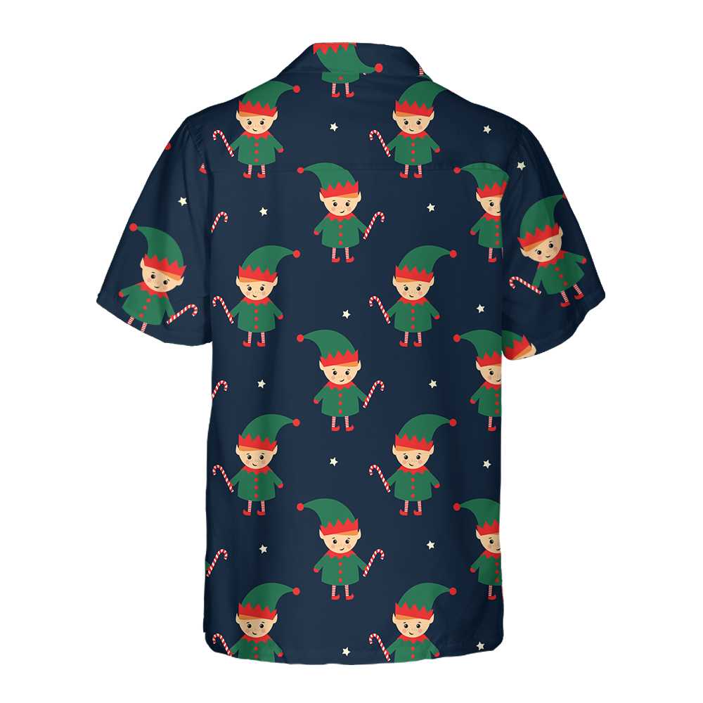 WW | Süßer Elf mit Zuckerstangen-Hawaiihemd, lustiges Elf-Weihnachtsshirt, beste Weihnachtsgeschenkidee