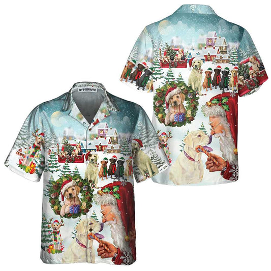WW | Cute Labrador Dogs Celebrating Christmas Hawaiian Shirt, Funny Labrador Shirt, Best Christmas Gift