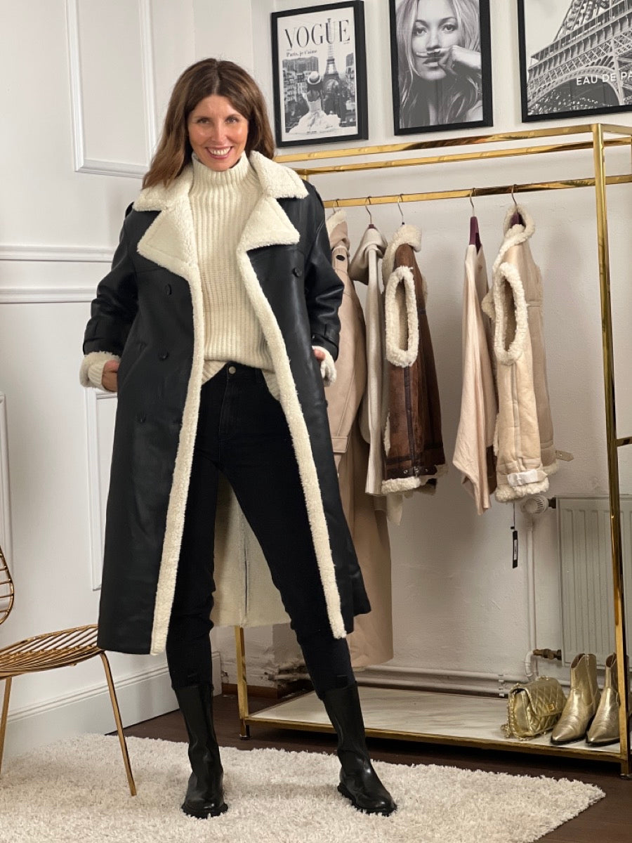 WW | Women's Soft Faux Fur Belt at the Waist Elegant Long Style
