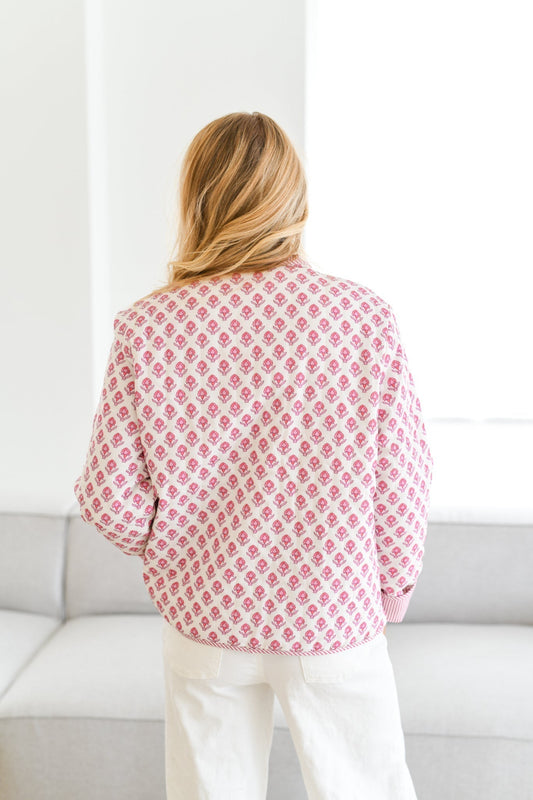 WW | Bedruckte gesteppte Jacke - Baby Pink