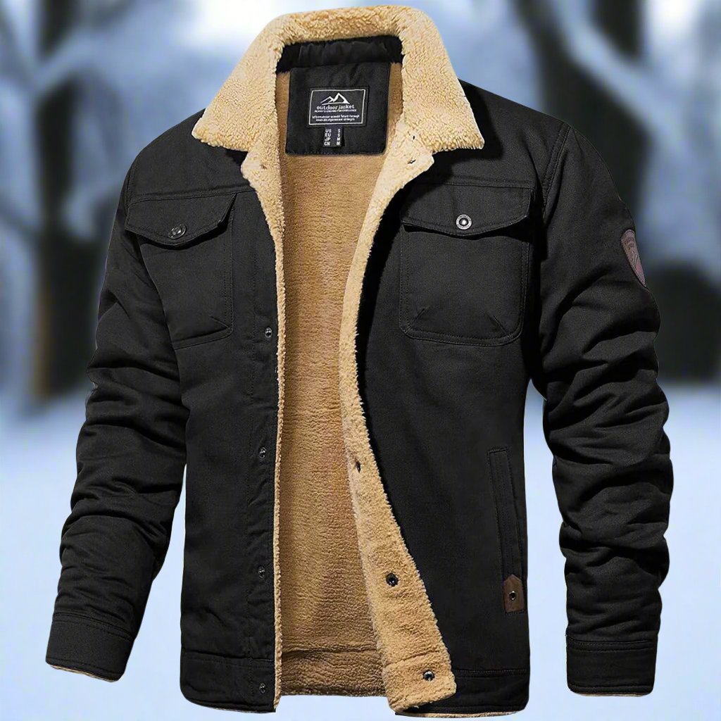 WW | Sherpa Lined Cotton Design Loose Fit Button Fastening And Multiple Pockets