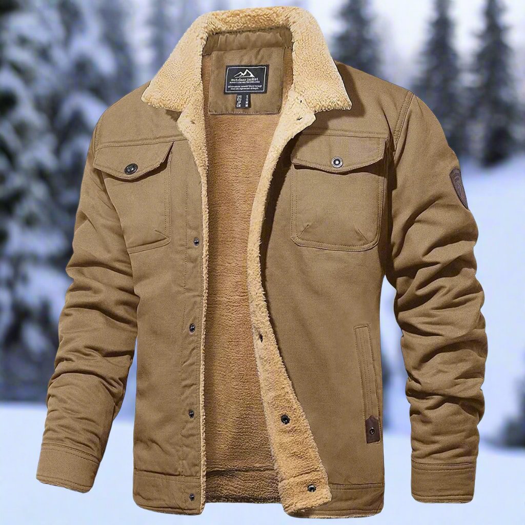 WW | Sherpa Lined Cotton Design Loose Fit Button Fastening And Multiple Pockets