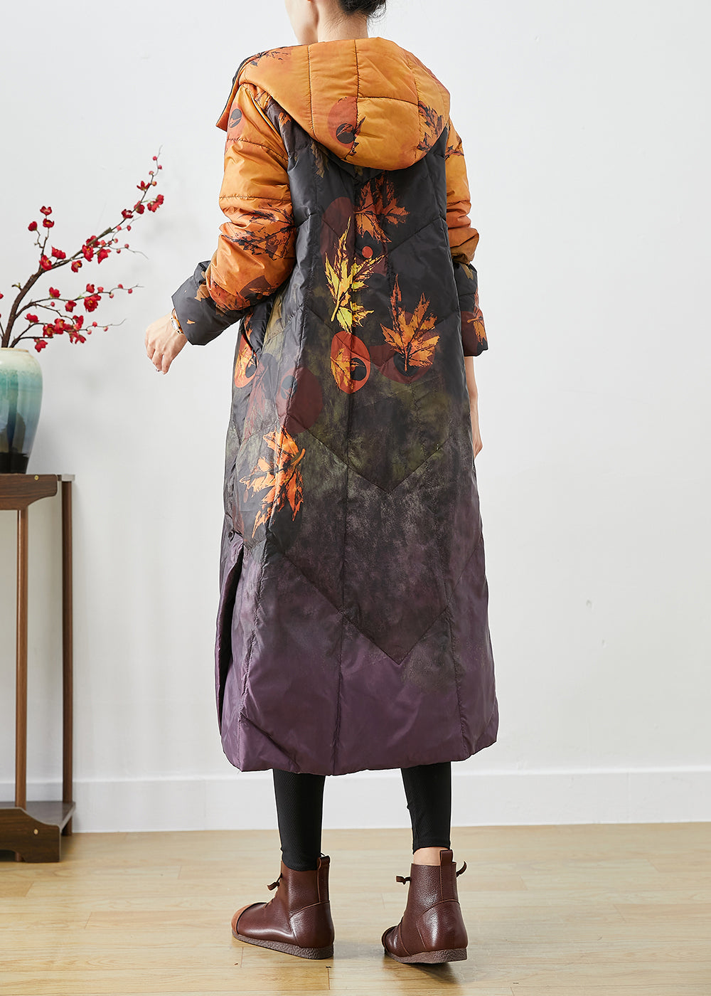WW | Orange Batik Chinese Button Down Winter Coats