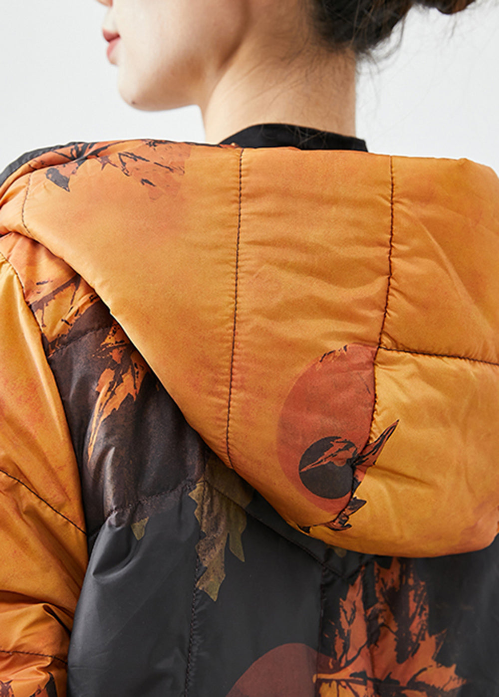 WW | Orange Batik Chinese Button Down Winter Coats
