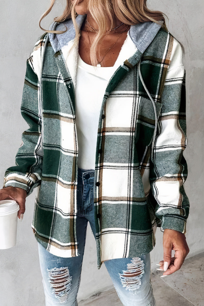 WW | Karierten Flanelljacke mit Kapuze