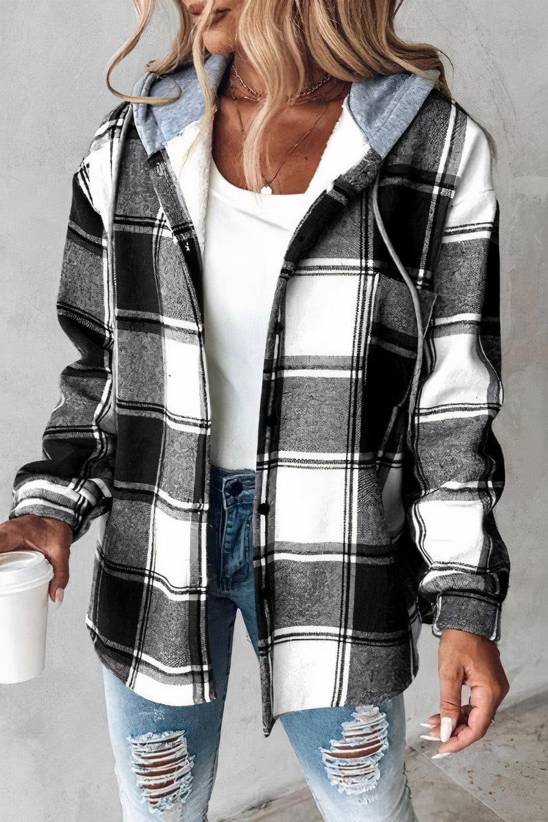 WW | Karierten Flanelljacke mit Kapuze