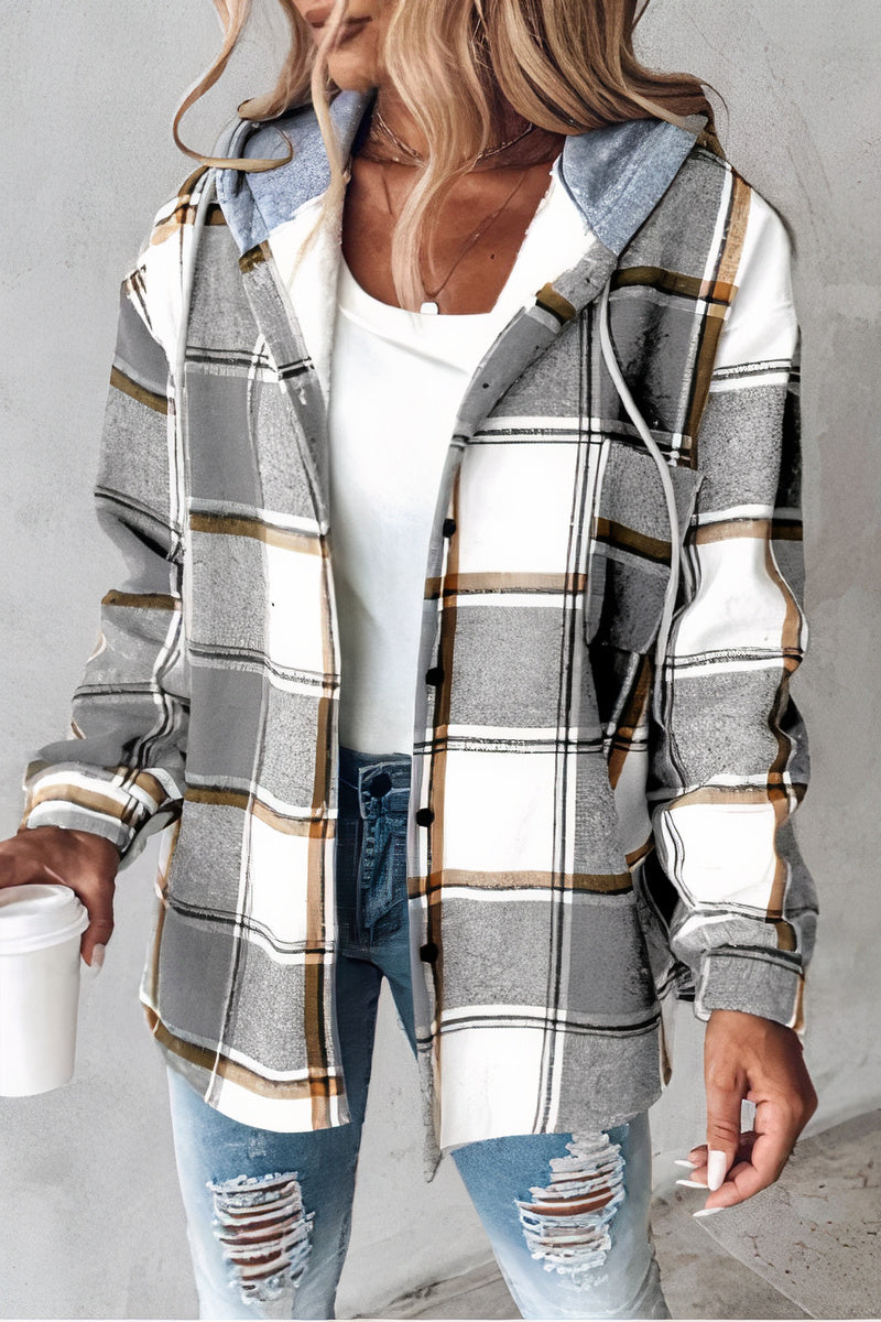 WW | Karierten Flanelljacke mit Kapuze