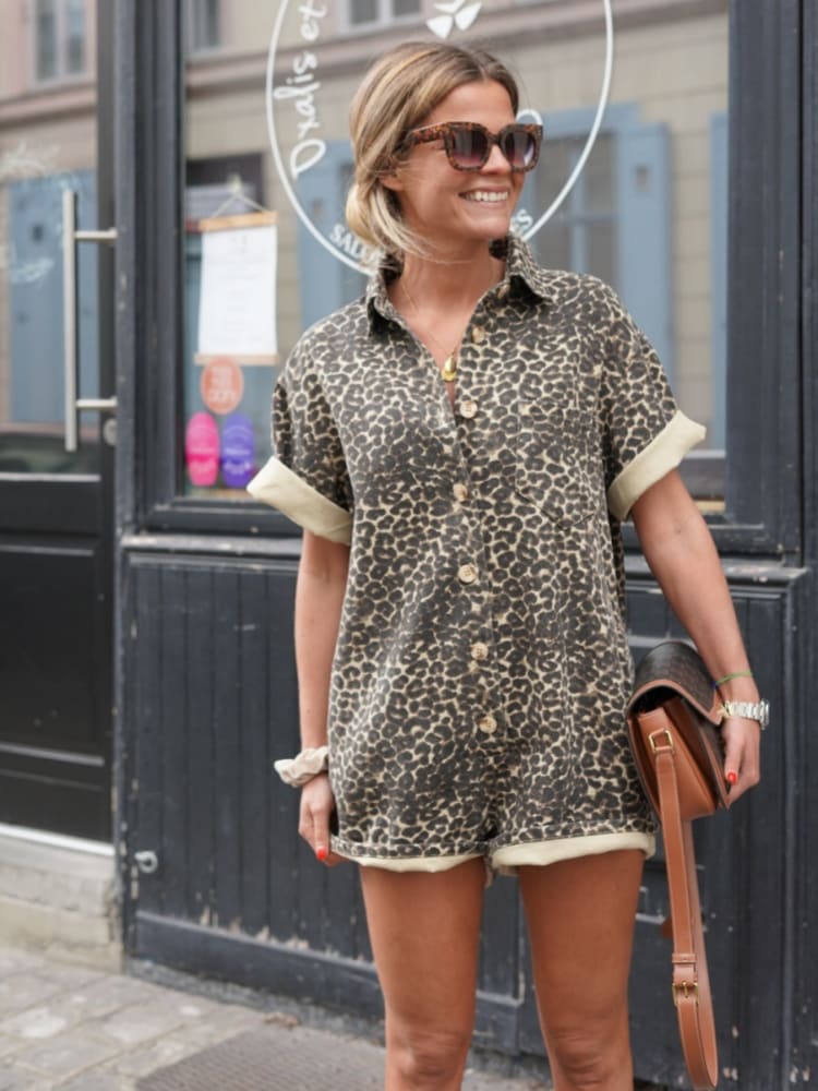 Elvaira™ | Leopard Shirt Dress