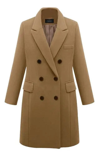 WW | Damen Winter Trenchcoat - Doppelreiher & Reverskragen