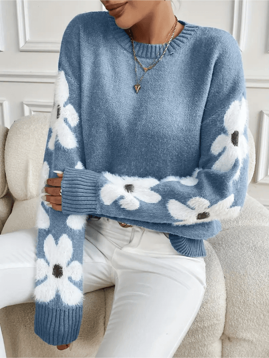WW | Bequemes Blumenmuster Sweatshirt