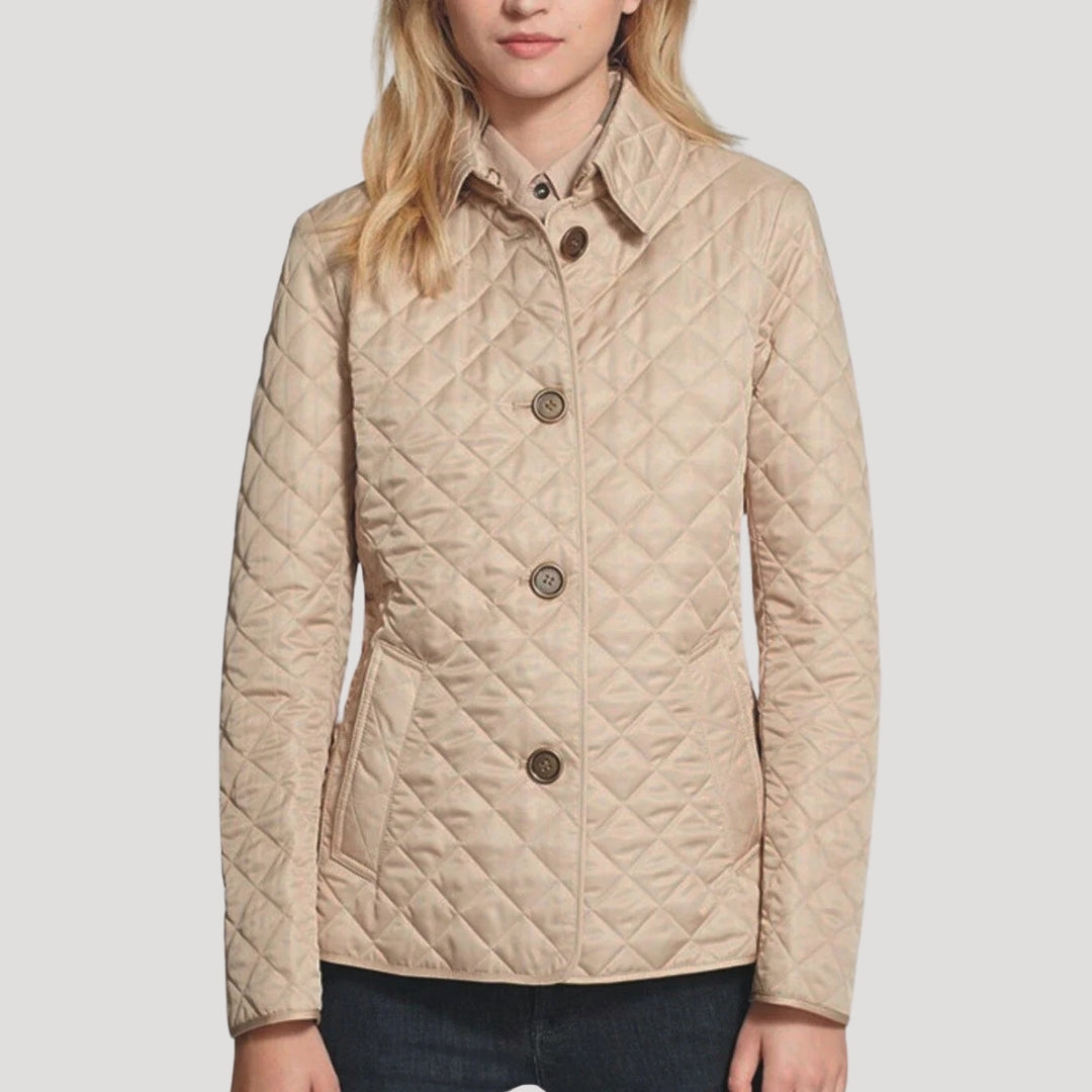 WW | Damen Leicht Gepolsterte Sommerjacke Diamant Strick