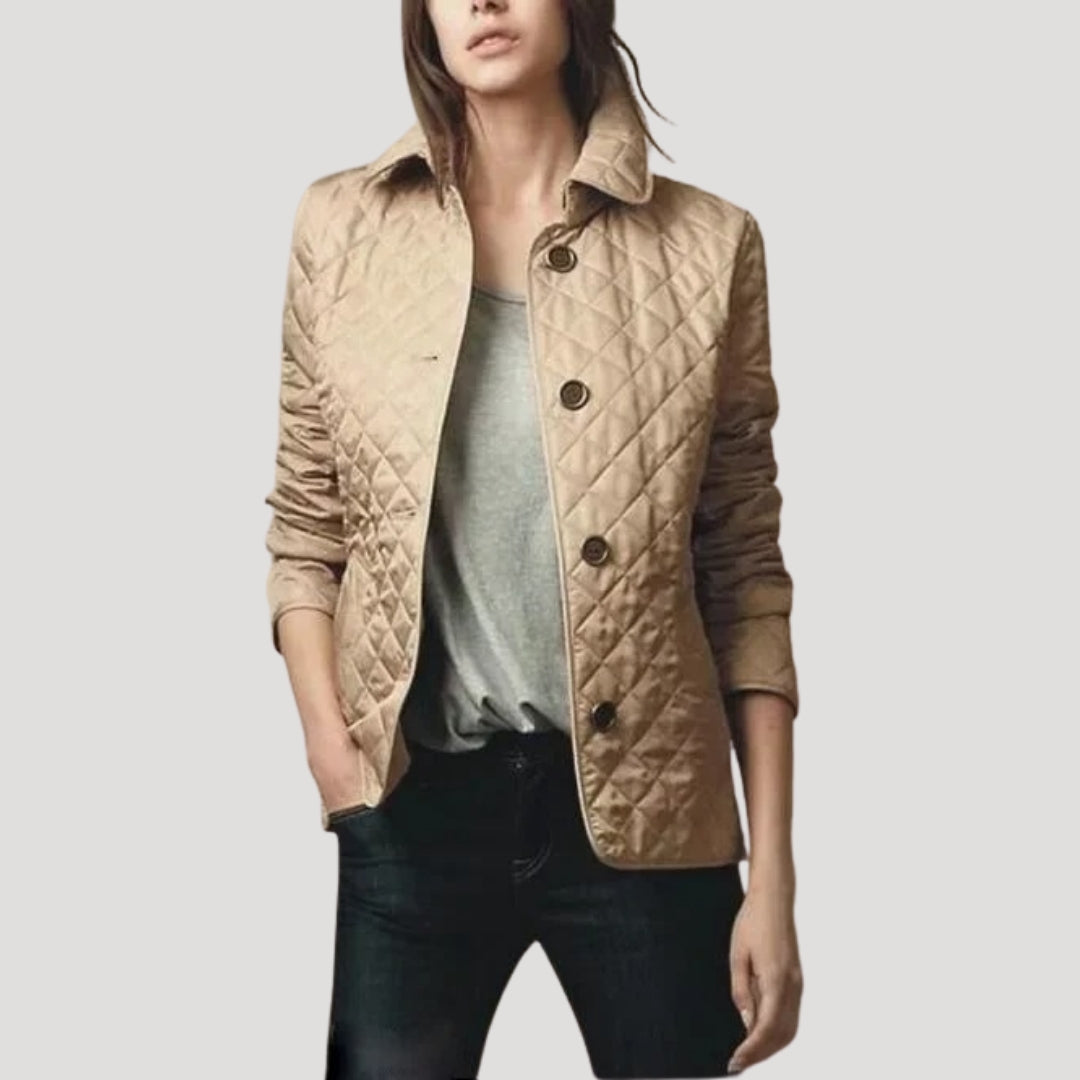 WW | Damen Leicht Gepolsterte Sommerjacke Diamant Strick