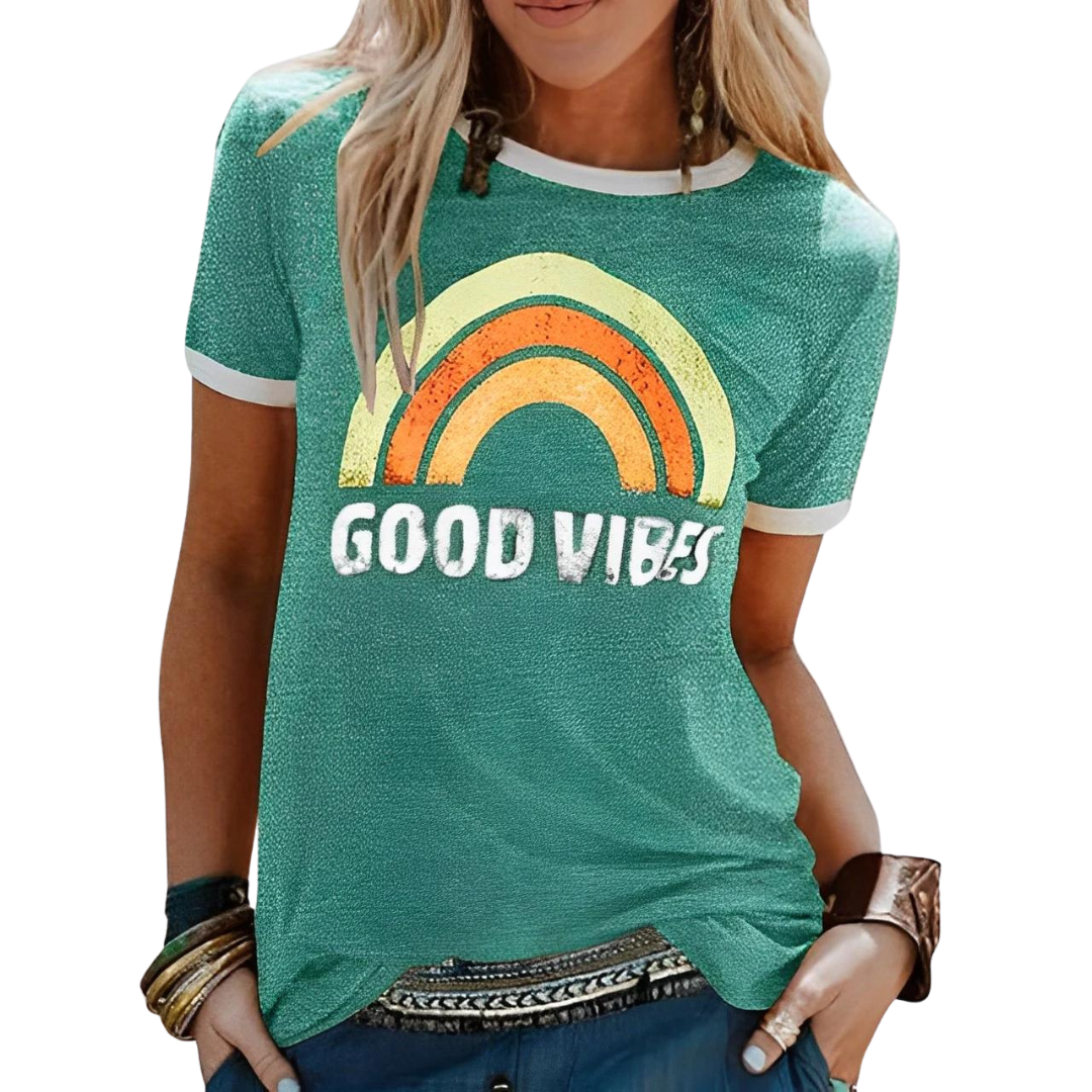 WW | T-Shirt Round Neck Print Short Sleeve Blouse Women's Clothing