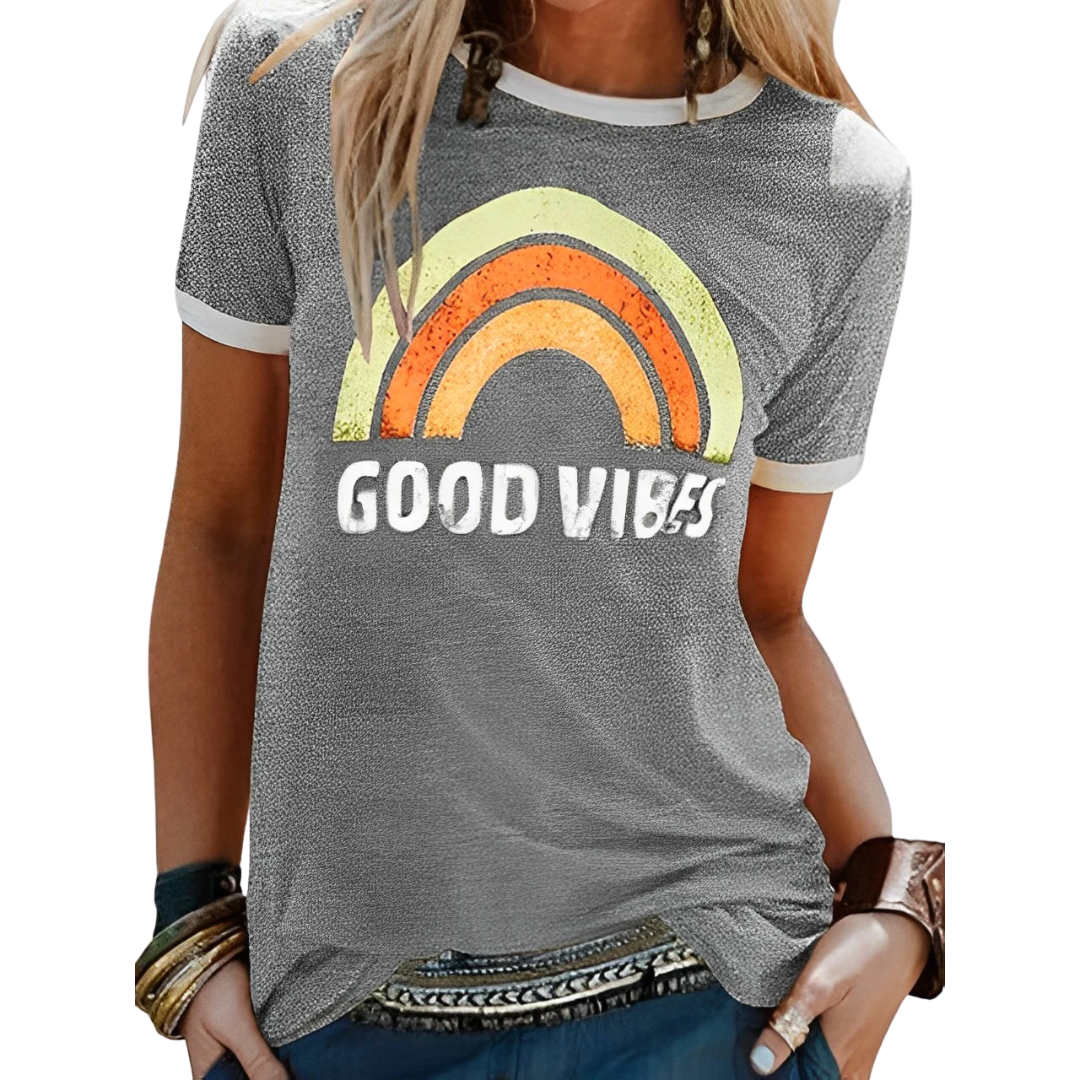 WW | T-Shirt Round Neck Print Short Sleeve Blouse Women's Clothing