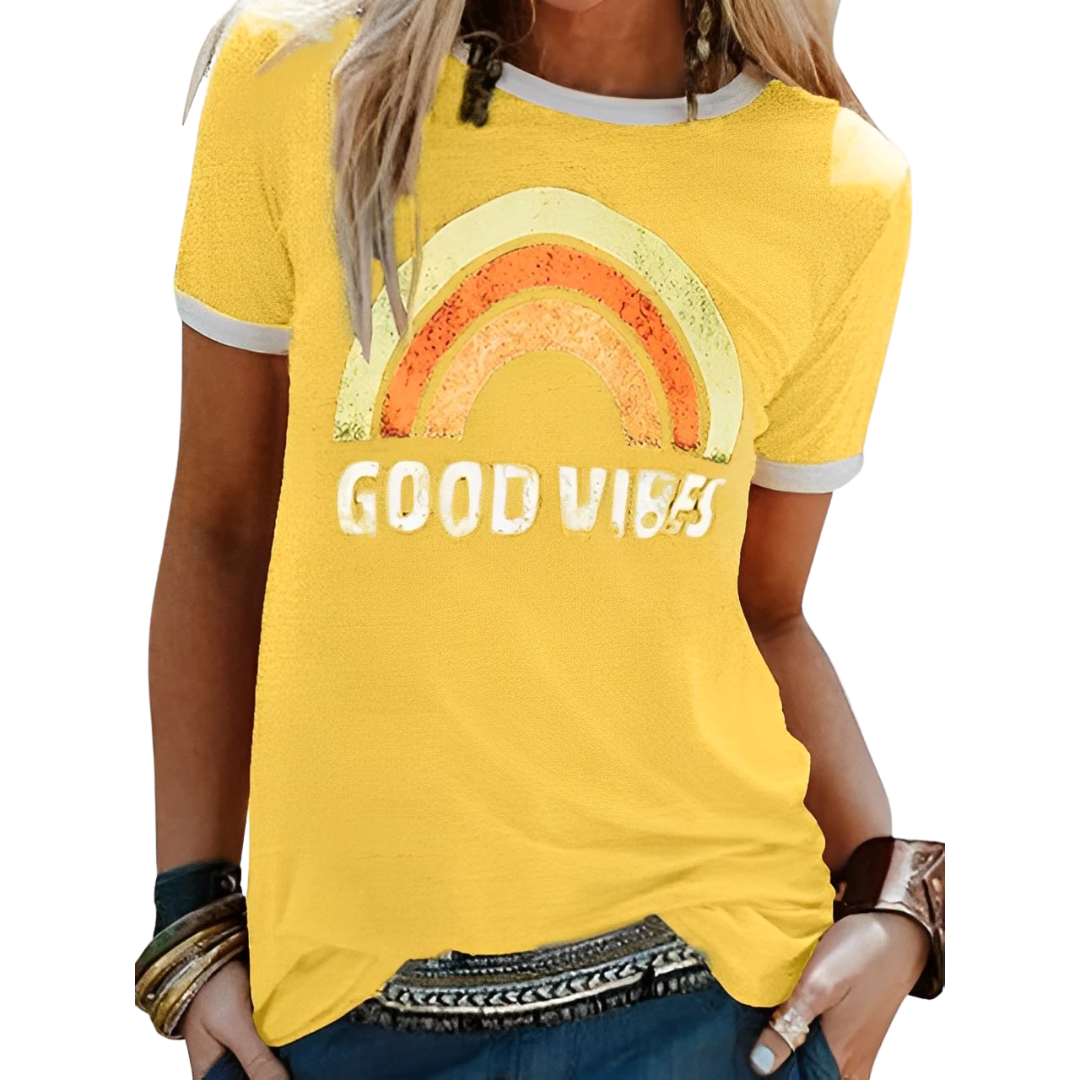 WW | T-Shirt Round Neck Print Short Sleeve Blouse Women's Clothing