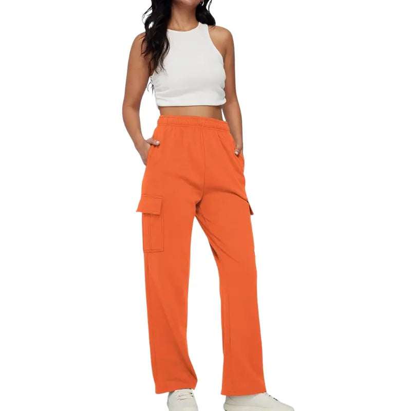 WW | Damen Jogginghose mit Hohem Bund und Weitem Bein
