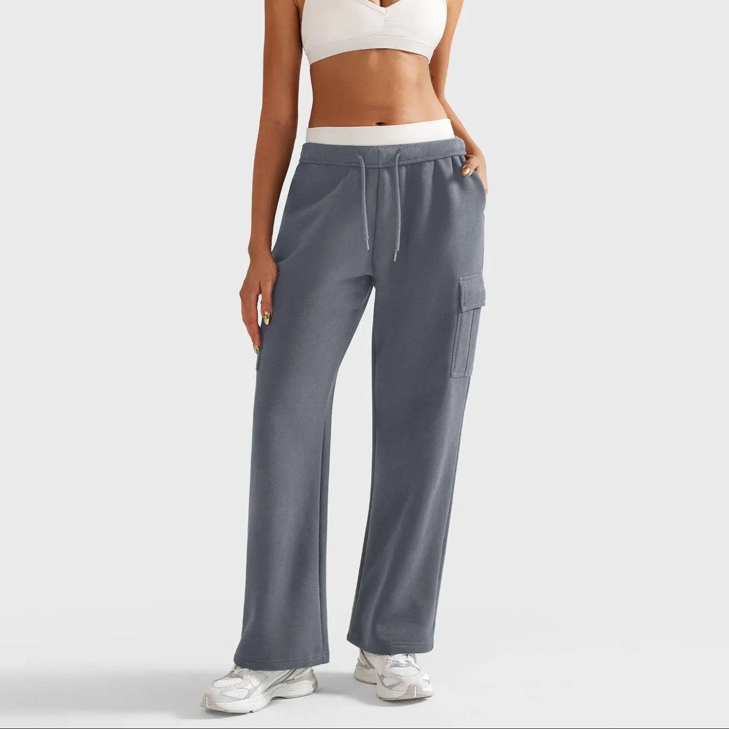 WW | Damen Jogginghose mit Hohem Bund und Weitem Bein