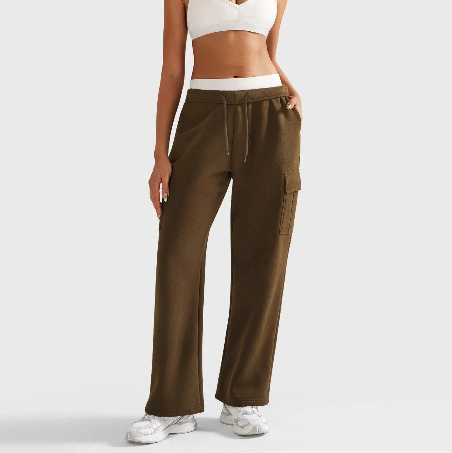 WW | Damen Jogginghose mit Hohem Bund und Weitem Bein