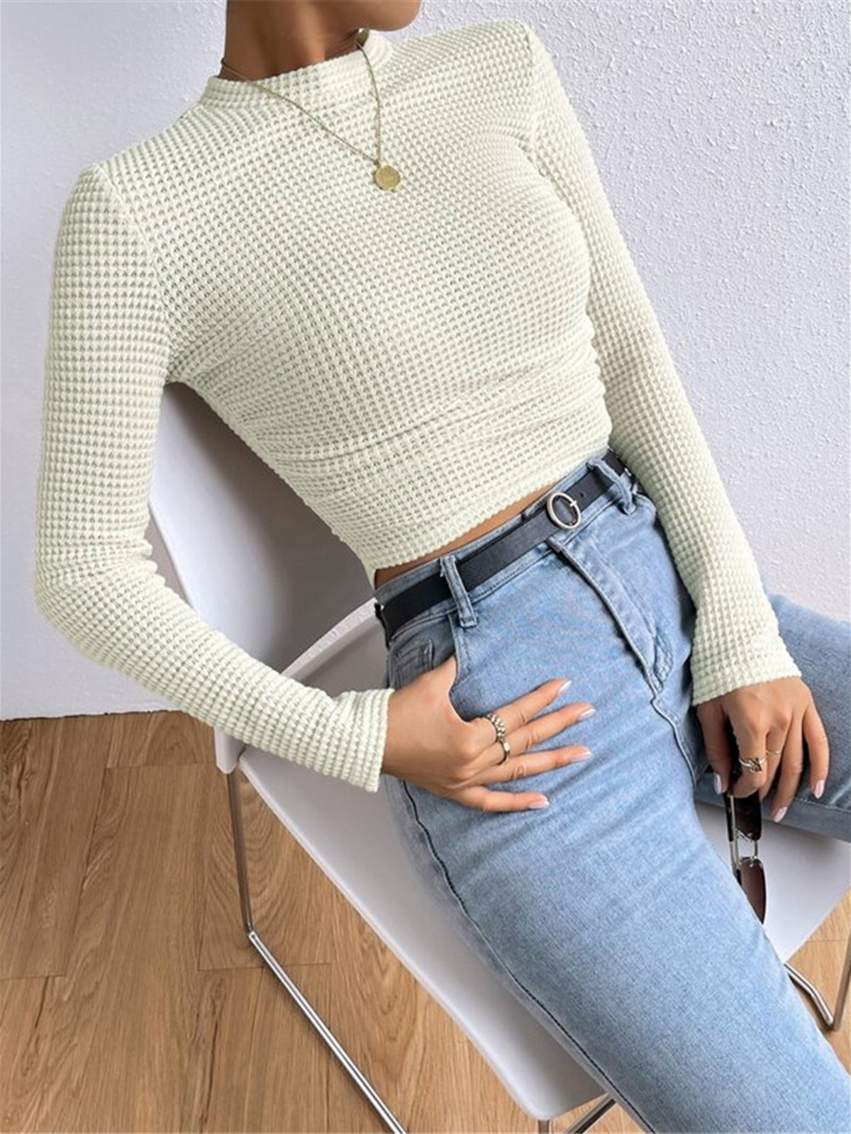 WW | Women's Slim Fit Waffle Jumper