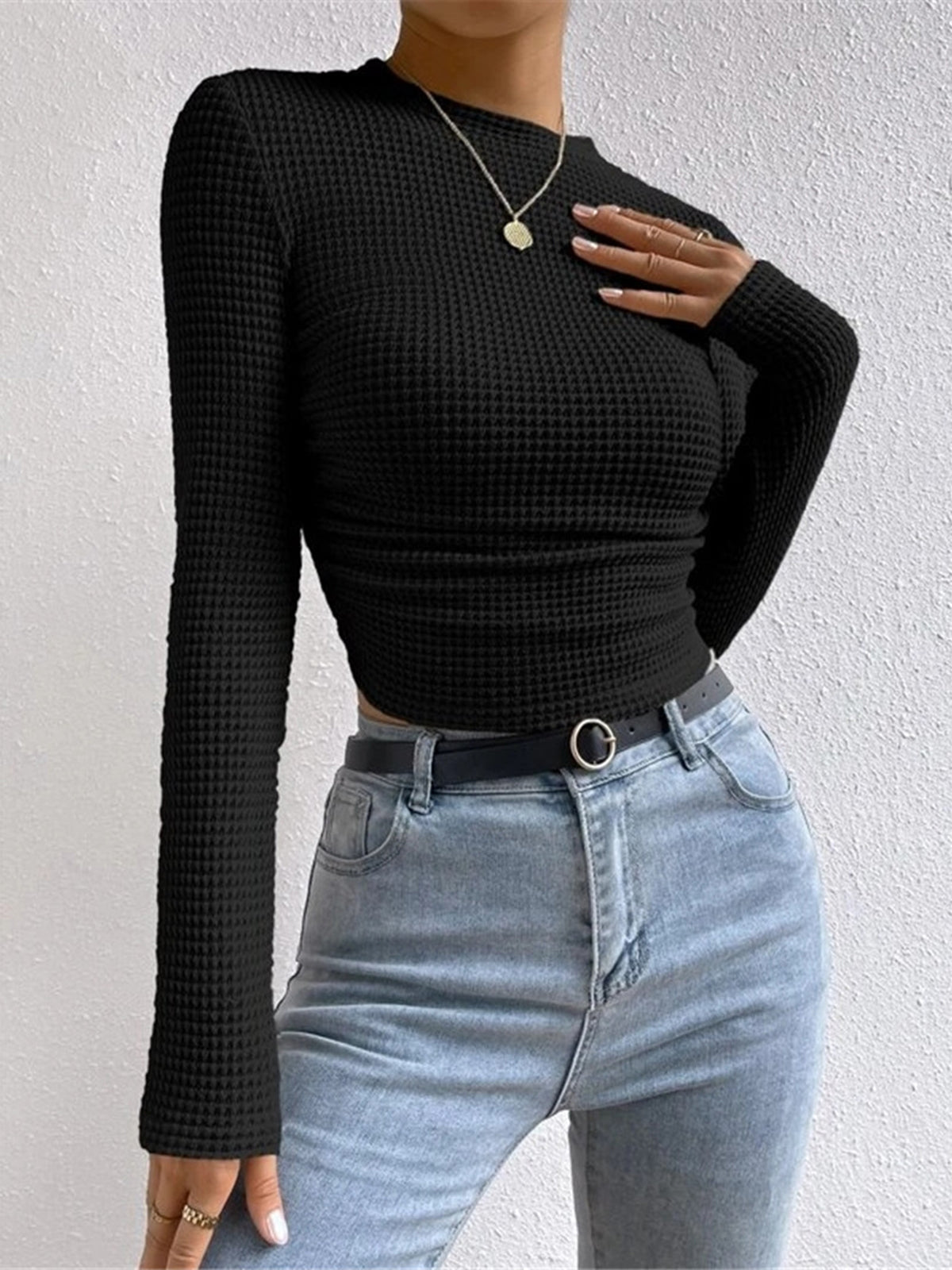 WW | Women's Slim Fit Waffle Jumper